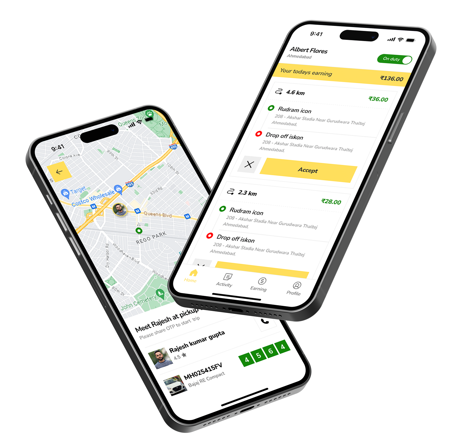 GoPayana app preview on two phones